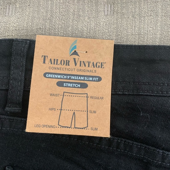 Tailor Vintage Black Denim Shorts NWT - Picture 2 of 8